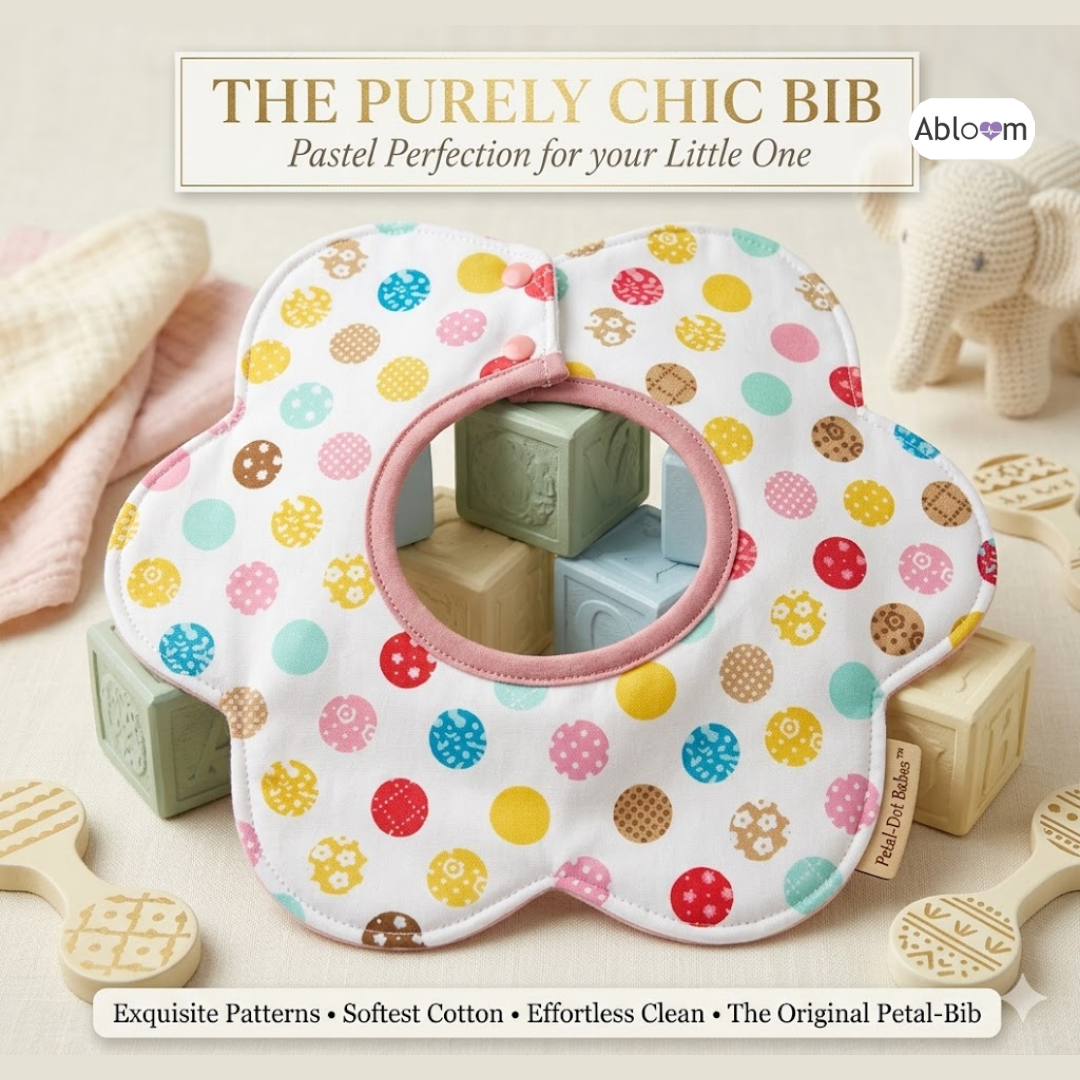 ผ้ากันเปื้อนเด็กซับน้ำลาย 360 องศา  ABLOOM 0080023001017_คละสี_4
